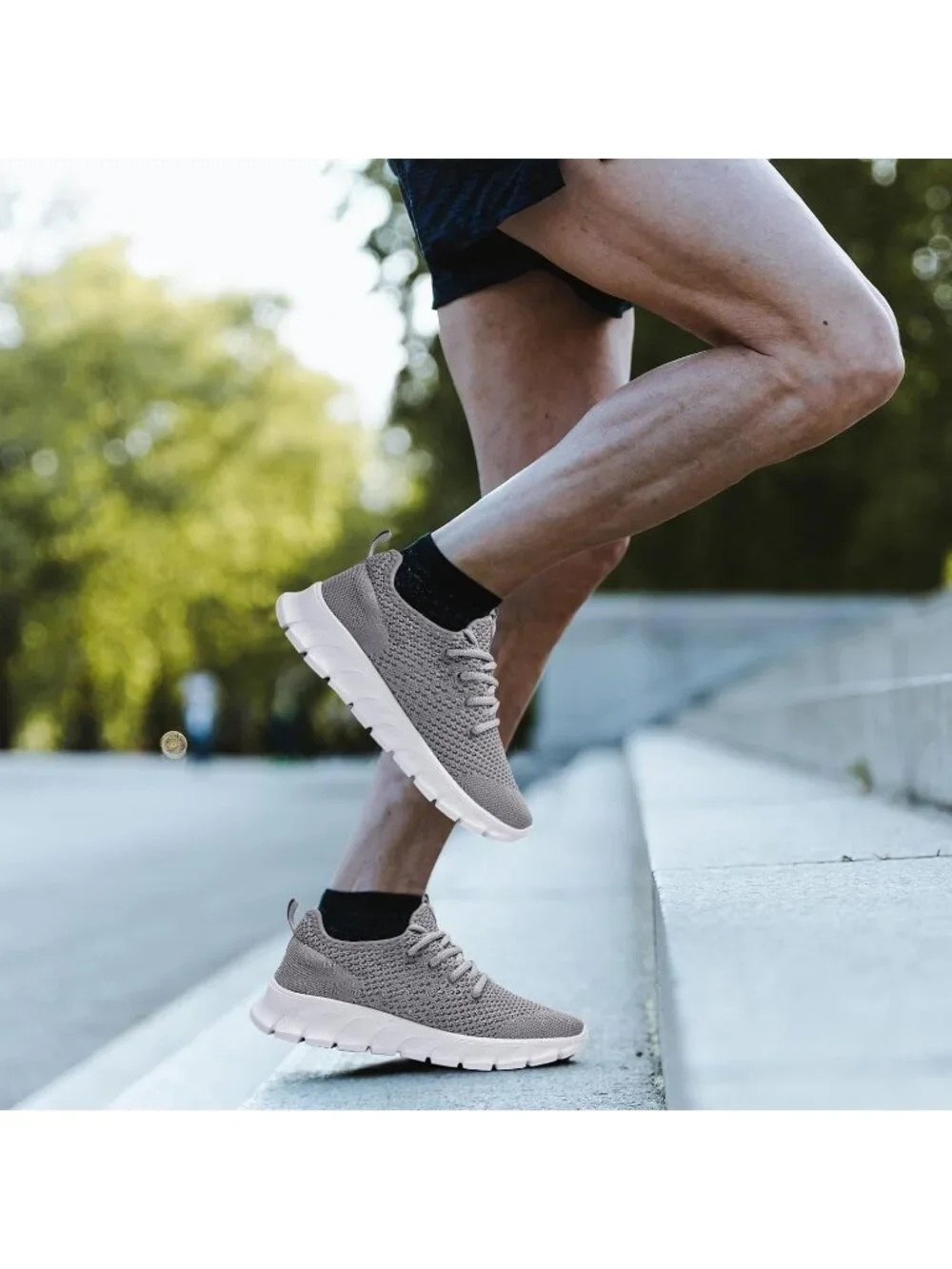 🆕Men's Grey Mesh Running Shoes Slip On Tennis Walking Sneakers Gym Athletic